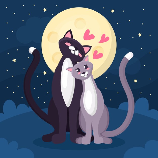 Cute valentine's day animal couple