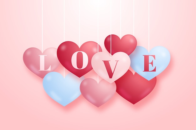 Cute  valentine's day background flat design style