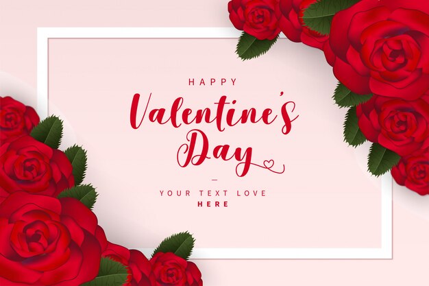 Милая открытка на День Святого Валентина с розами
