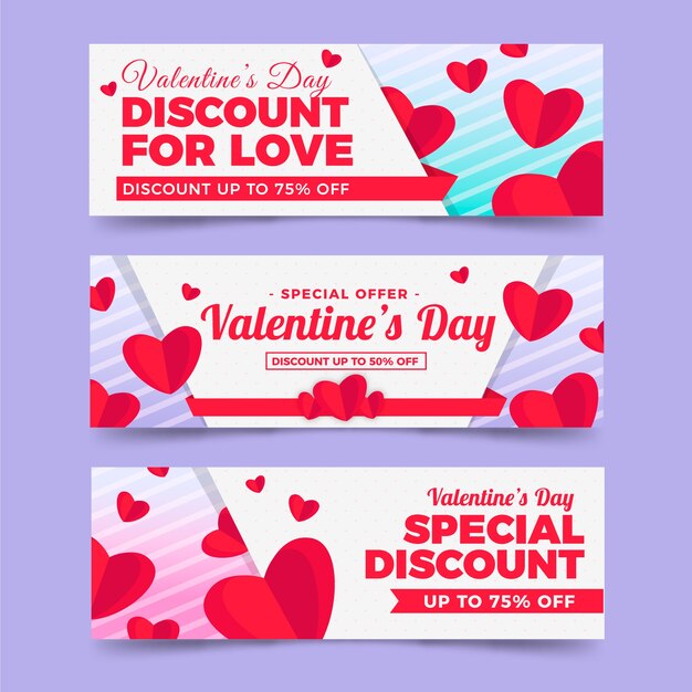 Cute valentine's day sale banners