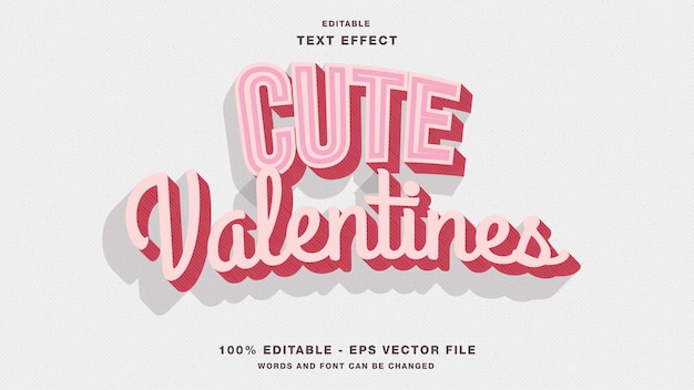 Cute valentine's editable text effect