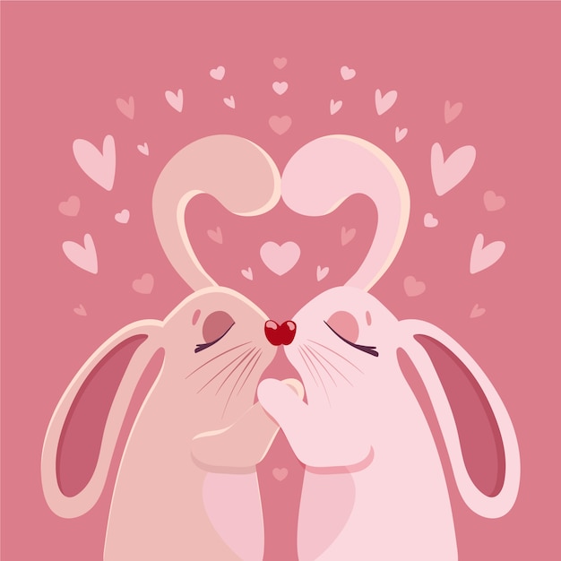 Cute valentines day animal couple