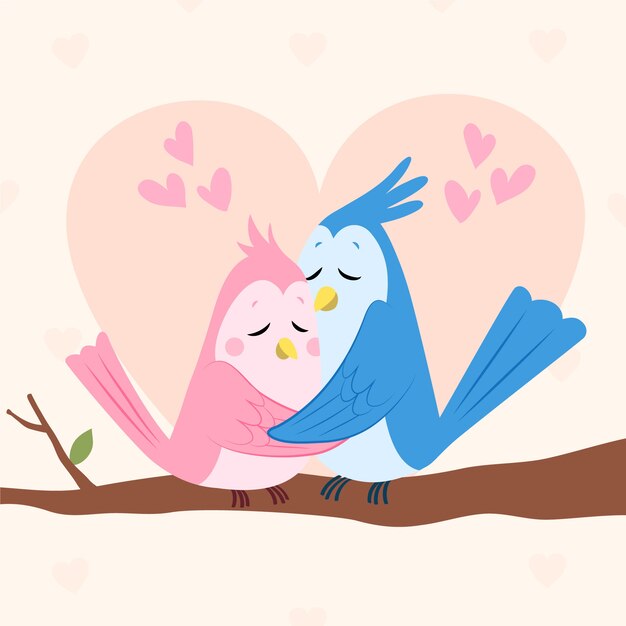 Cute valentines day animal couple