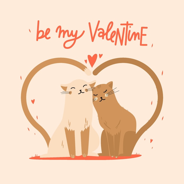 Cute valentines day animal couple