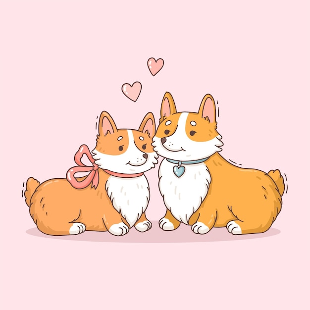 Cute valentines day animal couple