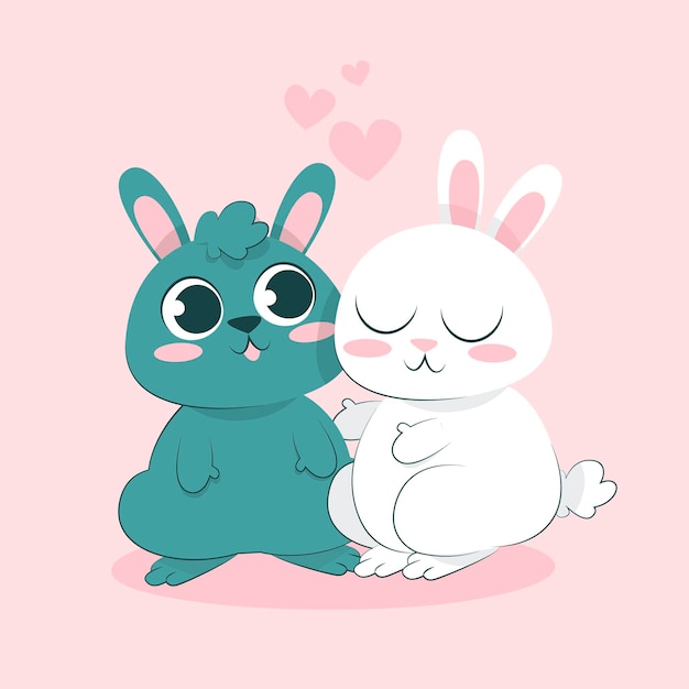 Cute valentines day animal couple