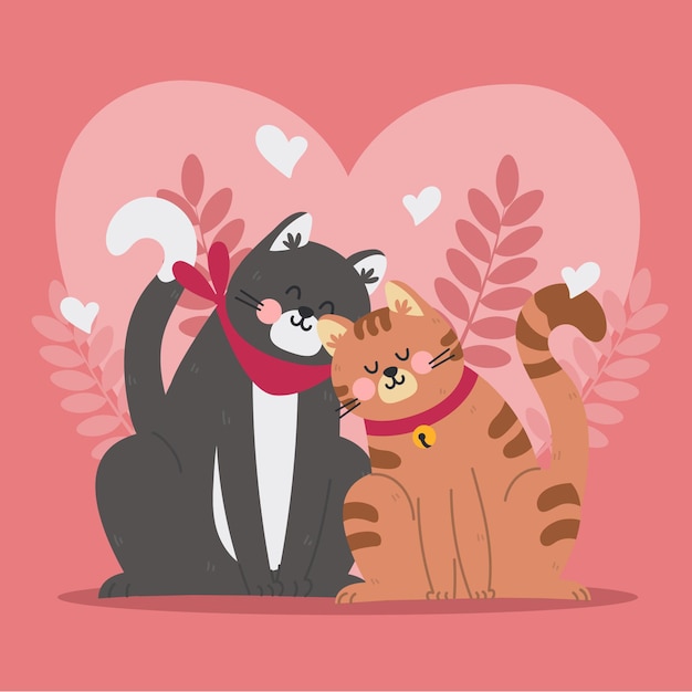 Cute valentines day animal couple