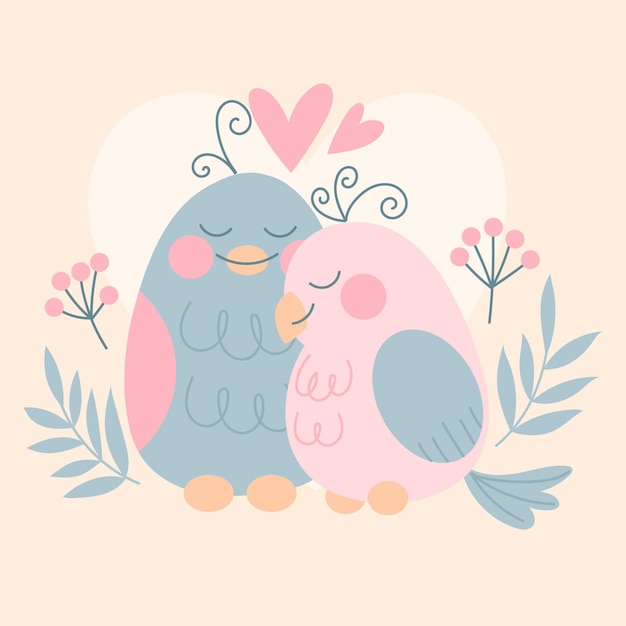 Cute valentines day animal couple