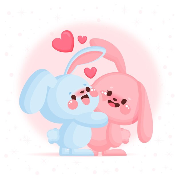 Cute valentines day animal couple