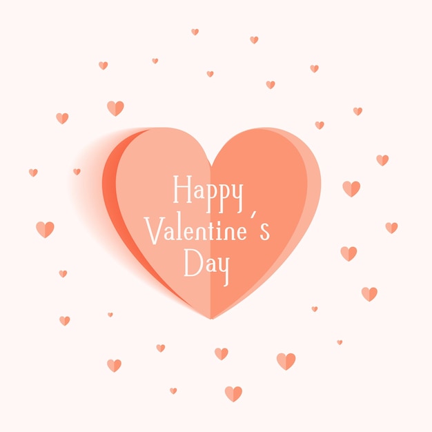 Free vector cute valentines day love heart background in papercut style