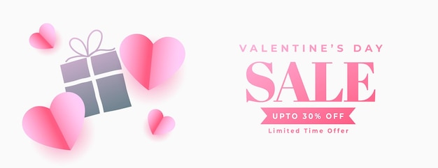 Cute valentines day sale banner with offer details