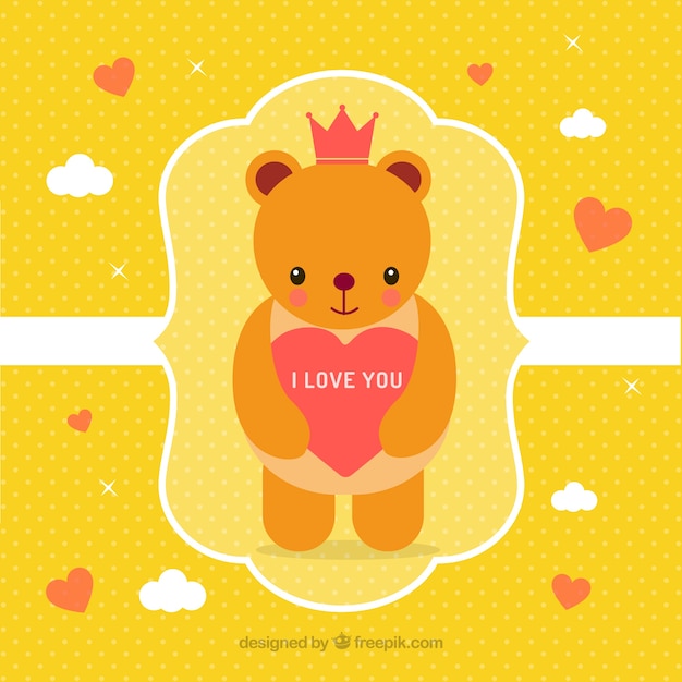 Free vector cute valentines day teddy bear