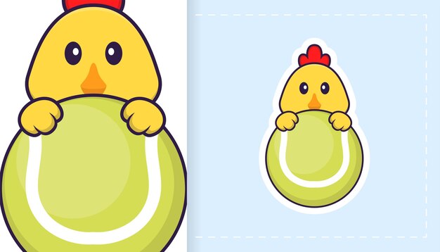 Cute vector chicken. can be used for stickers, patches, textiles, paper.