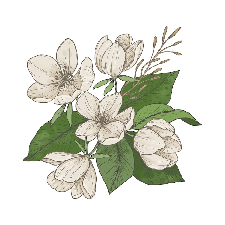 Free Vector cute vingage floral bouquet
