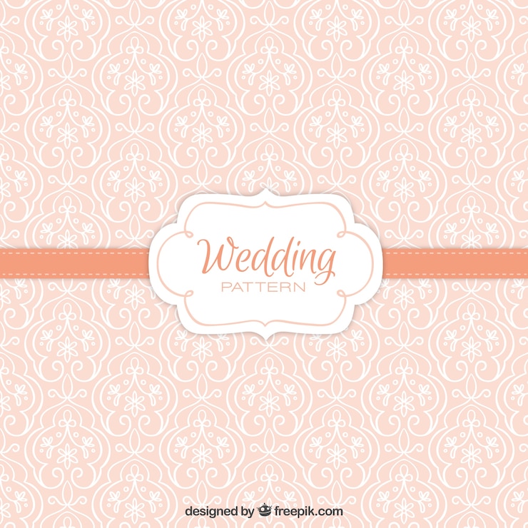 Free Vector cute vintage floral wedding pattern