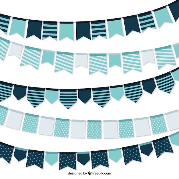 Free vector cute vintage garlands for party