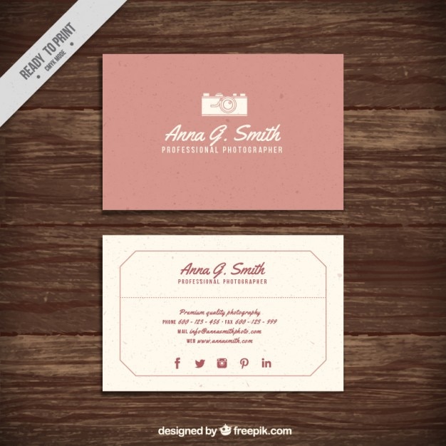 Free vector cute vintage photo studio card