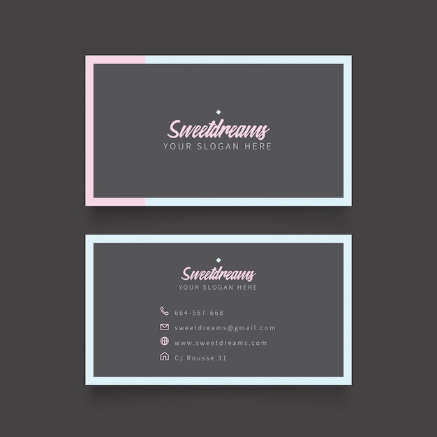 Free vector cute visit card template