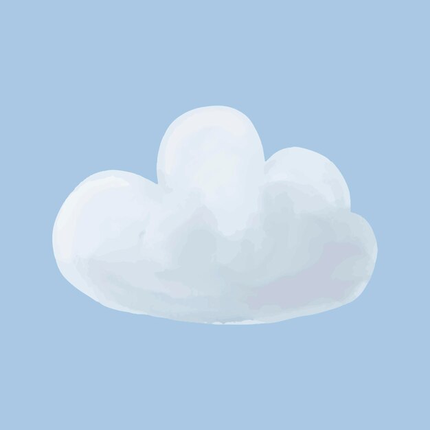 Cute watercolor cloud vector illustration