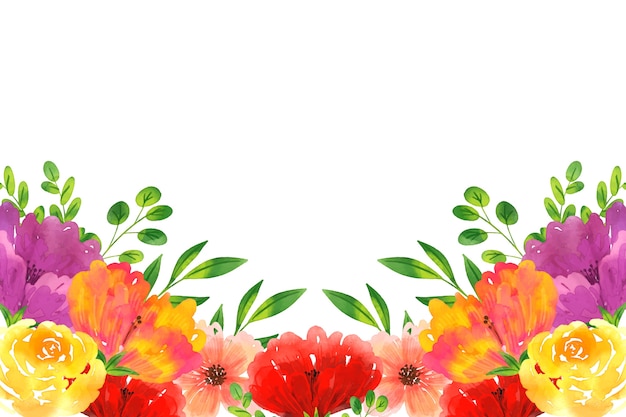 귀여운 수채화 꽃 무늬 벽지