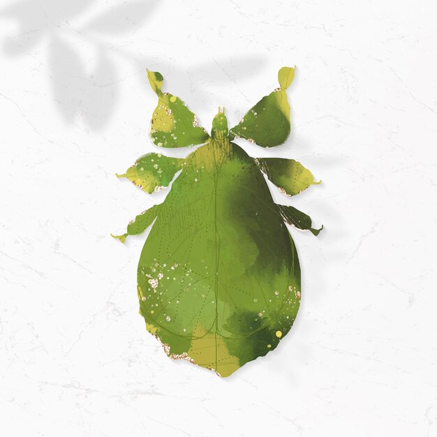 Free vector cute watercolor leaf insect