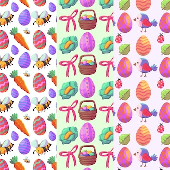 Cute watercolour collection of easter seamless patterns