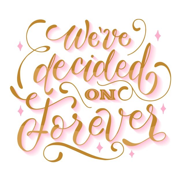 Cute wedding lettering concept