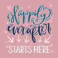Free vector cute wedding lettering