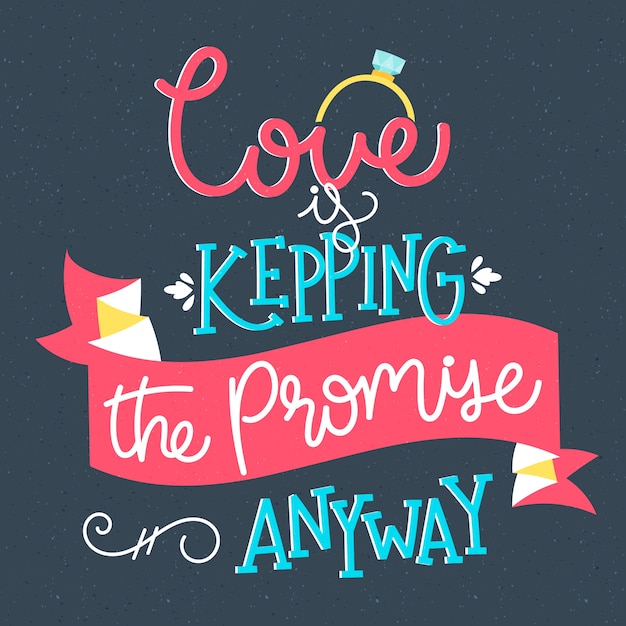 Free vector cute wedding lettering