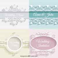 Free vector cute weddings ornaments