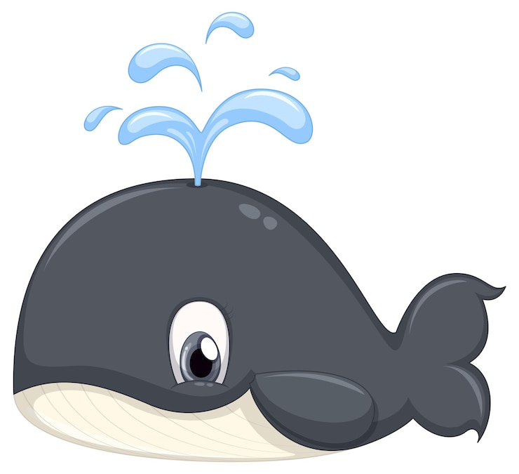 Free Vector cute whale cartoon character