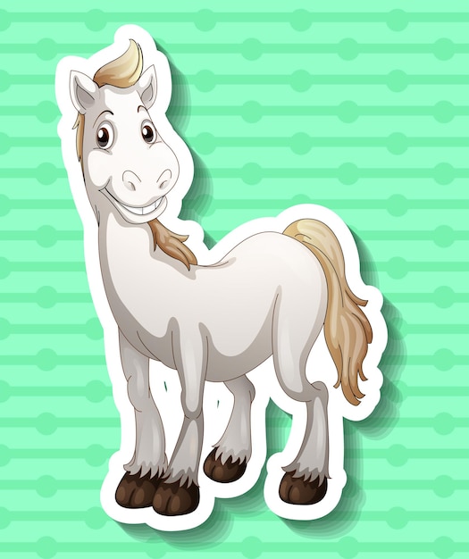 Free Vector cute white horse smiling