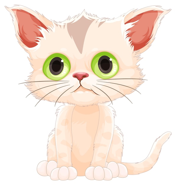 Free vector cute white kitten in sitting pose