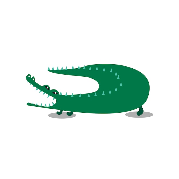 Free vector cute wiid crocodile cartoon illustration
