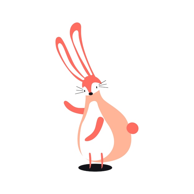 Free vector cute wild rabbit cartoon illustration