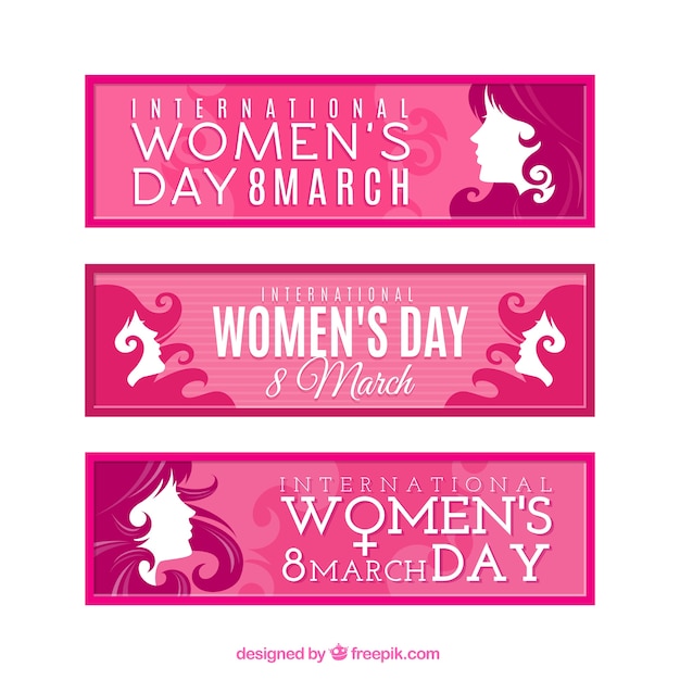 Cute woman day banners