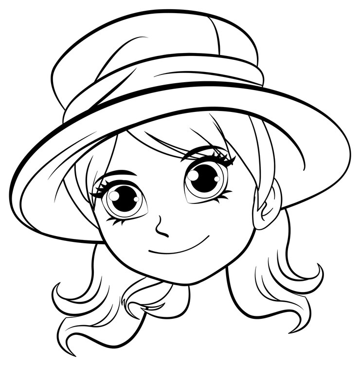 Free Vector cute woman wearing a hat