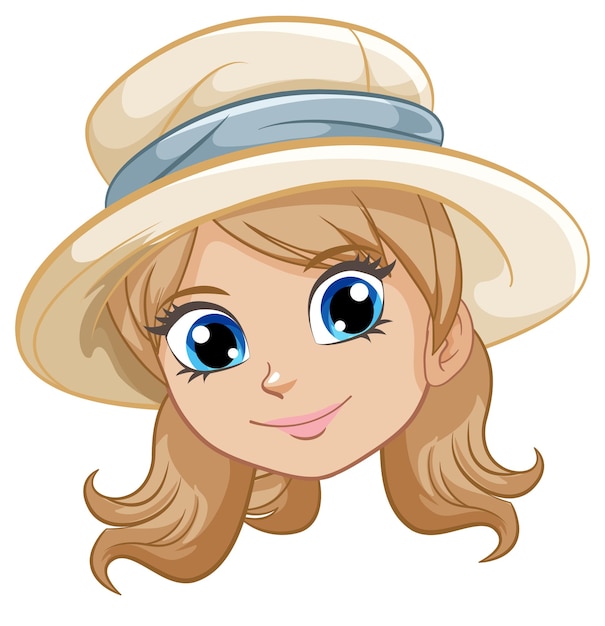 Free vector cute woman wearing a hat