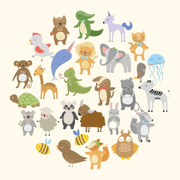 Cute woodland animals