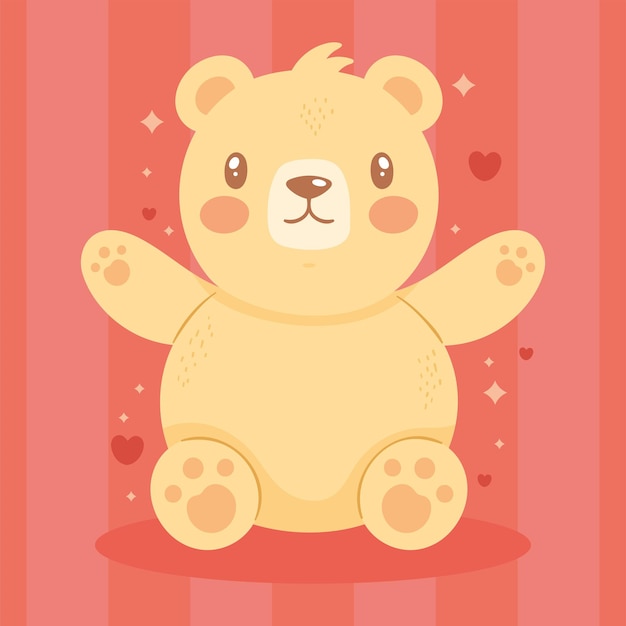 Free vector cute yellow bear happy