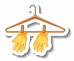 Free vector cute yellow gloves hanging on coathanger