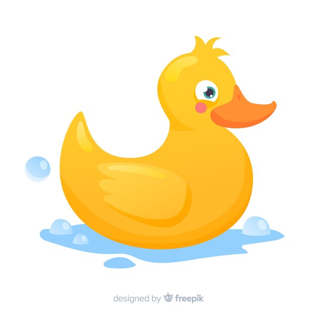 Cute yellow rubber duckling