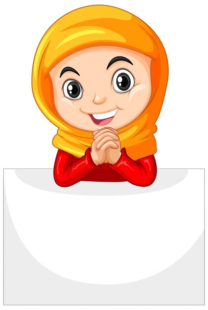 Cute young girl cartoon character