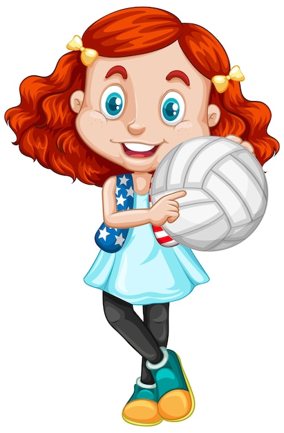 Cute young girl cartoon character