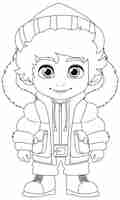 Free vector cute young man in winter outfit