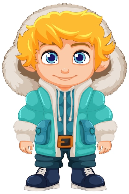 Free vector cute young man in winter outfit