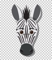 Симпатичная голова зебры в плоском мультяшном стиле