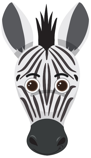 Бесплатное векторное изображение Симпатичная голова зебры в плоском стиле