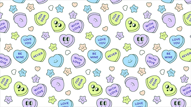Free vector cutie valentine's day pattern with hearts