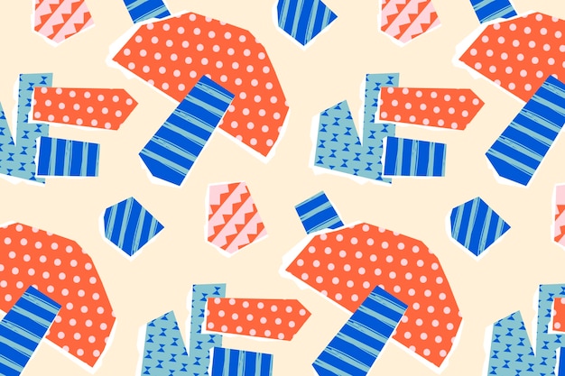 Cutout collage pattern design